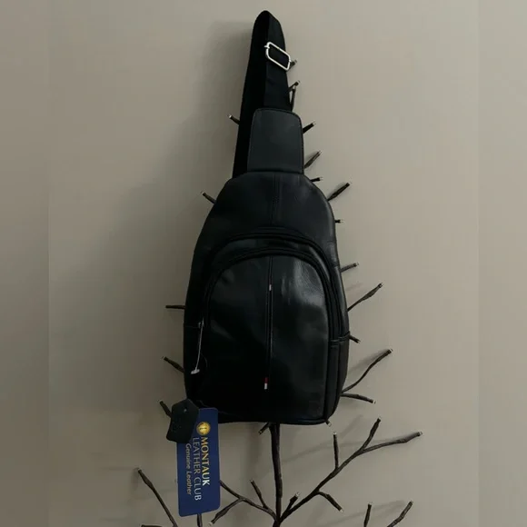 Black Leather Sling Bag - Picture 3 of 8